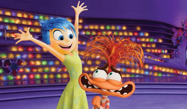 Puberemoties Joy en Anxiety uit animatiefilm Inside Out 2.